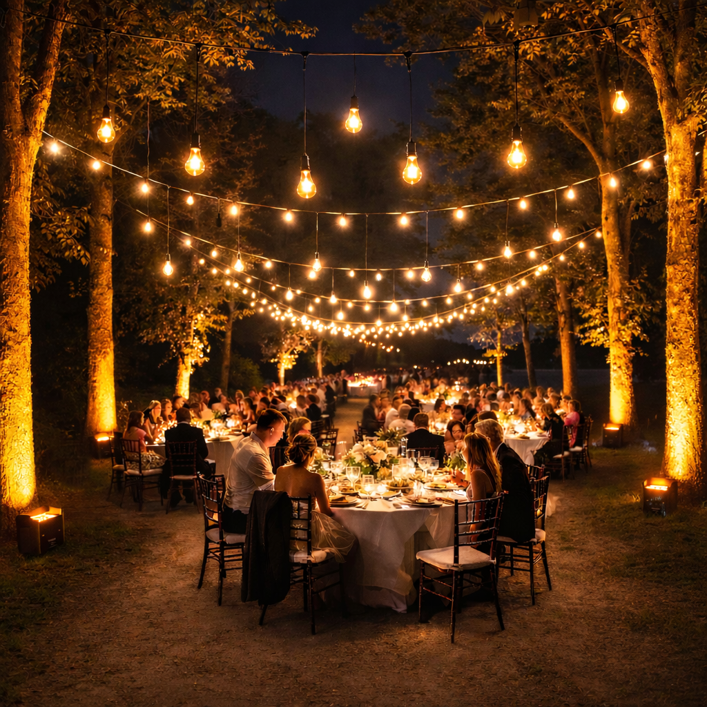 LOCATION GUIRLANDE GUINGUETTE BLANC CHAUD TRANSPARENTE SUSPENDUE