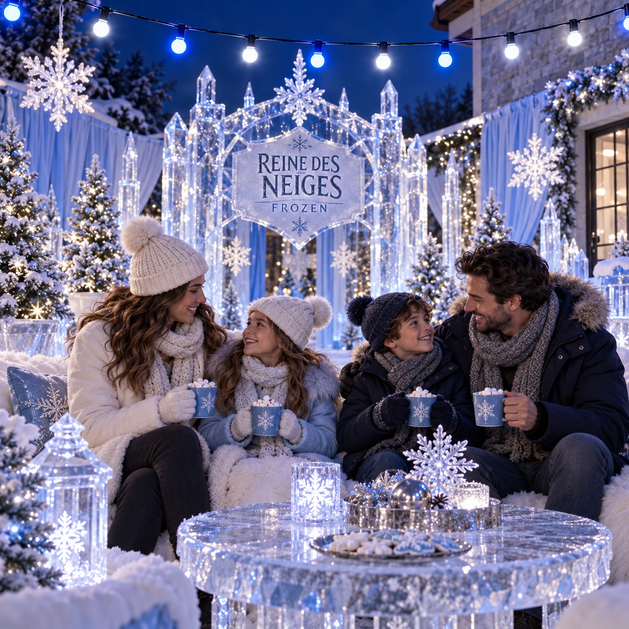 Location Guirlande guinguette " Thème Reine des Neiges " 10 mètres reine_des_neiges_1