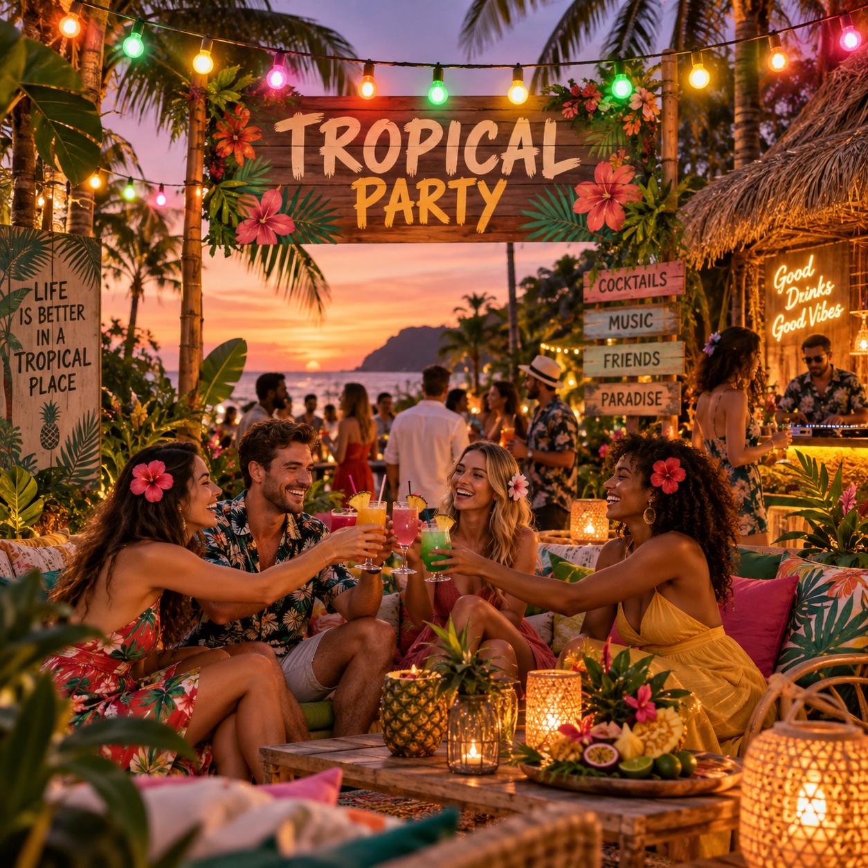 Location Guirlande guinguette " Thème Tropical Party " 10 mètres tropical_party_3